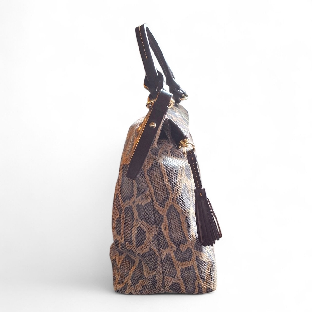 Dooney & Bourke Python Embossed Large Zip Hobo Sh… - image 2
